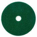 Global Industrial 18in Scrubbing Pad, Green, 5PK 641290GN